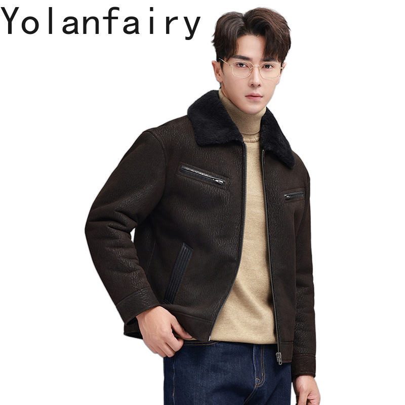 Men'S Fashion Leather Jacket - Yolanfairy moda vintage casaco de pele