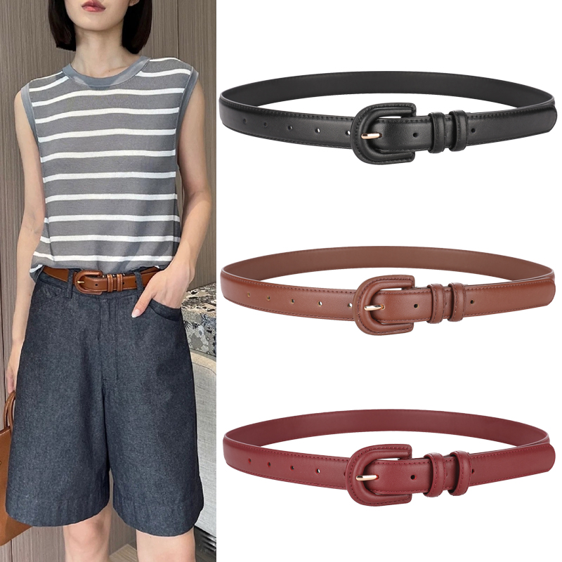 Leather Belt Braided - Luz de luxo doce cor couro