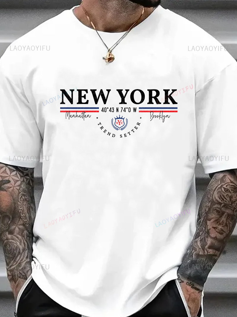 York Men'S Fashion - Nova york carta gráfica camiseta unissex