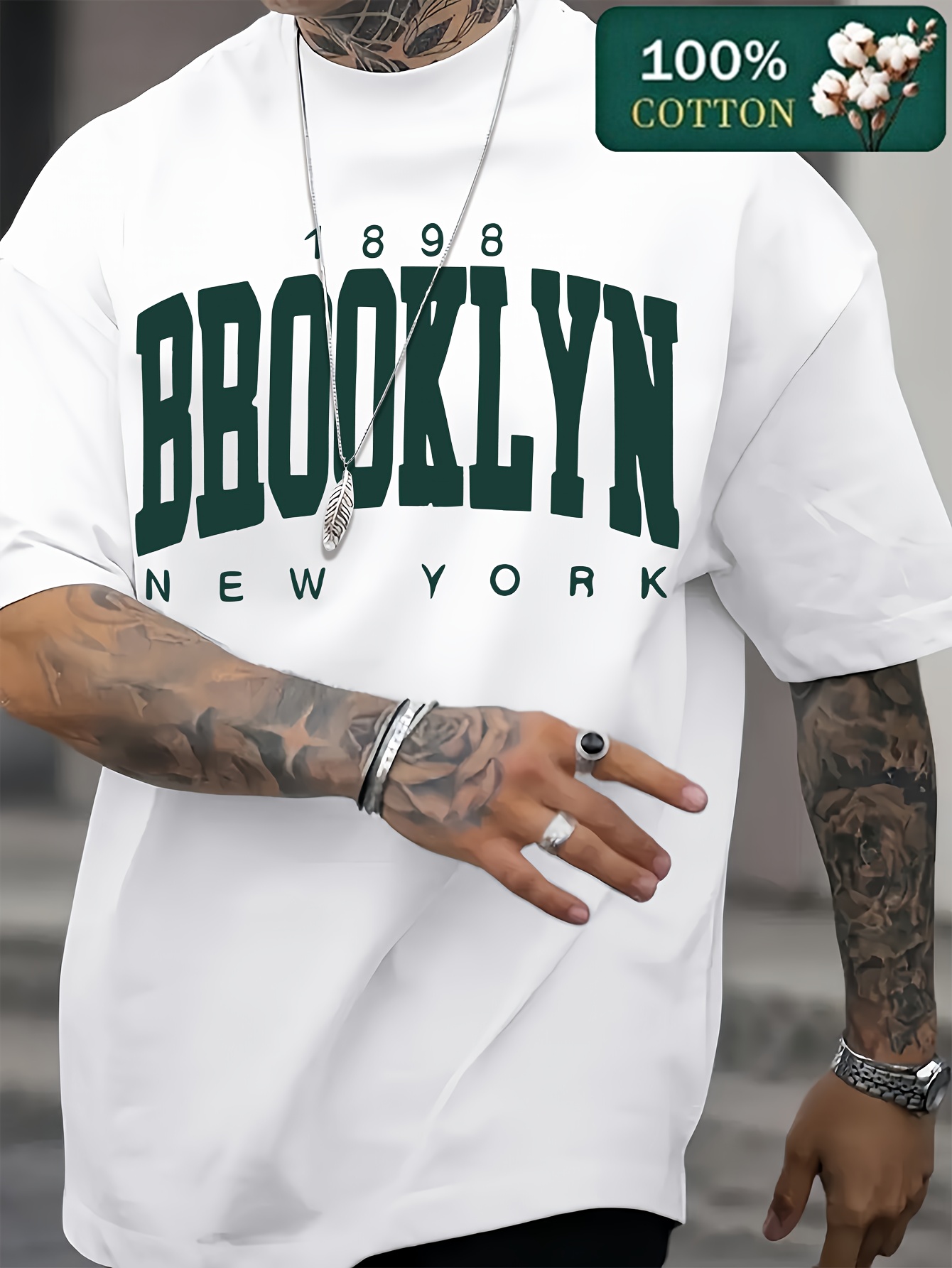 York Men'S Fashion - Camiseta Masculina de Verão 1898 Brooklyn