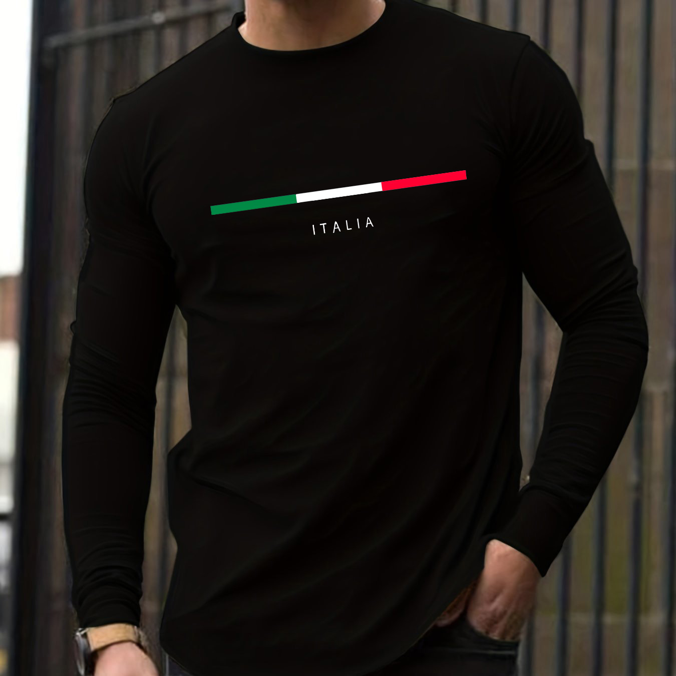 Men Fashion Upper - 100% algodão puro masculino manga comprida