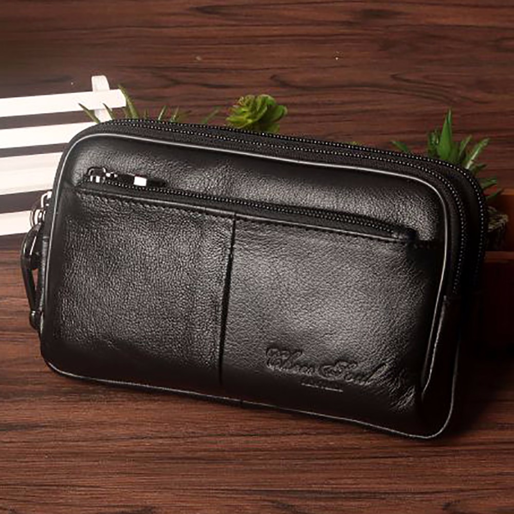 Leather Belt Braided - Couro genuíno Fanny Pack para homens,
