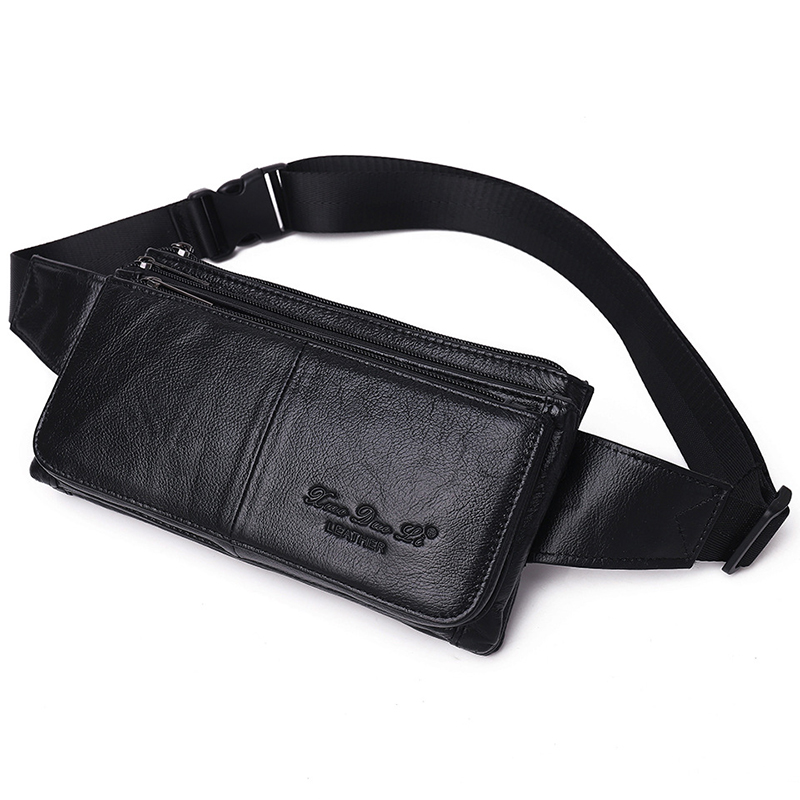 Leather Belt Braided - Bolsa de Cintura Masculina em Couro