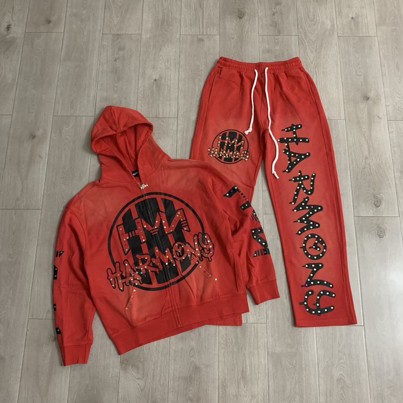 Men'S Fashion Zipper Hoodie - Conjunto de Moletom e Calça HARMONY