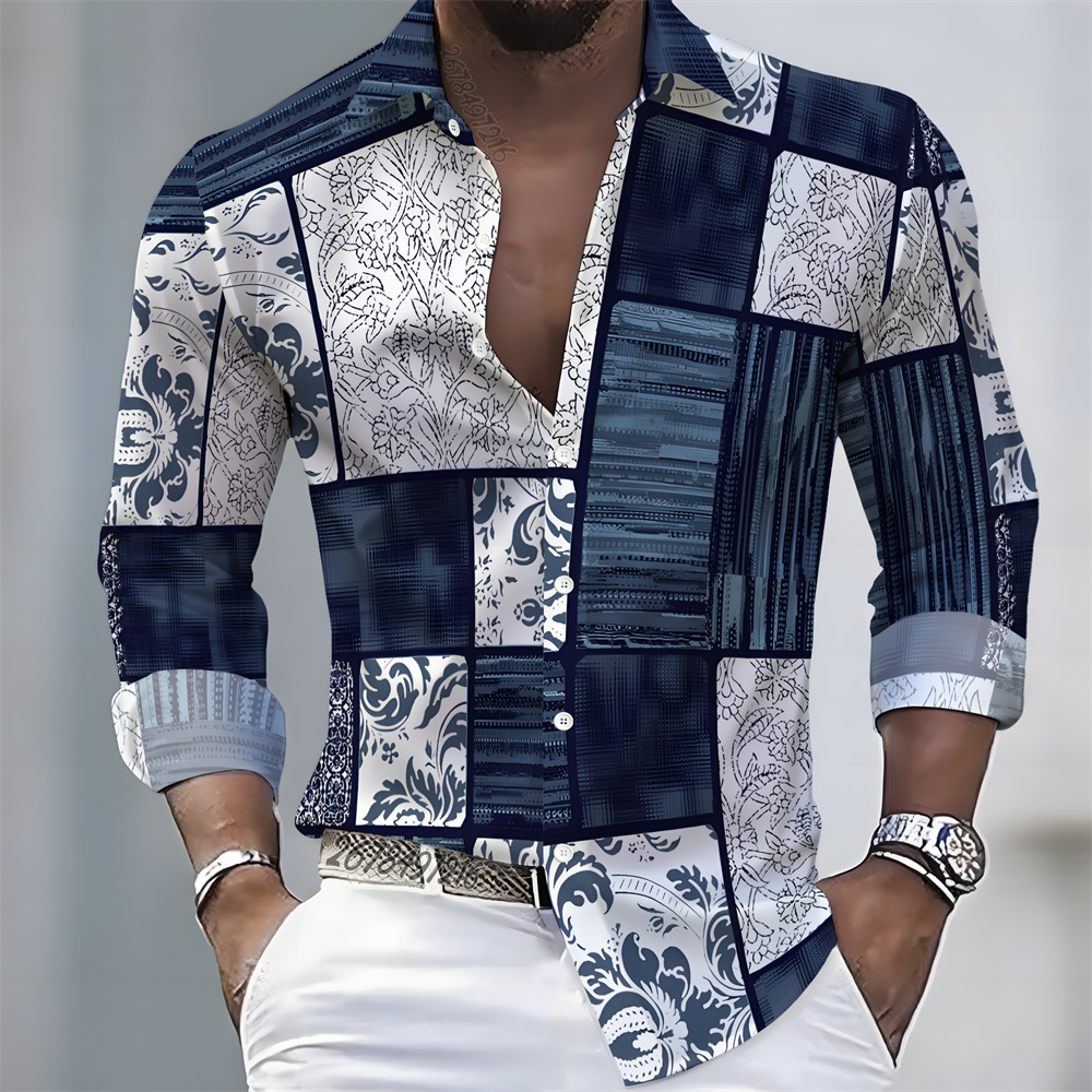 Men Fashion Upper - Camisa Masculina de Manga Longa com