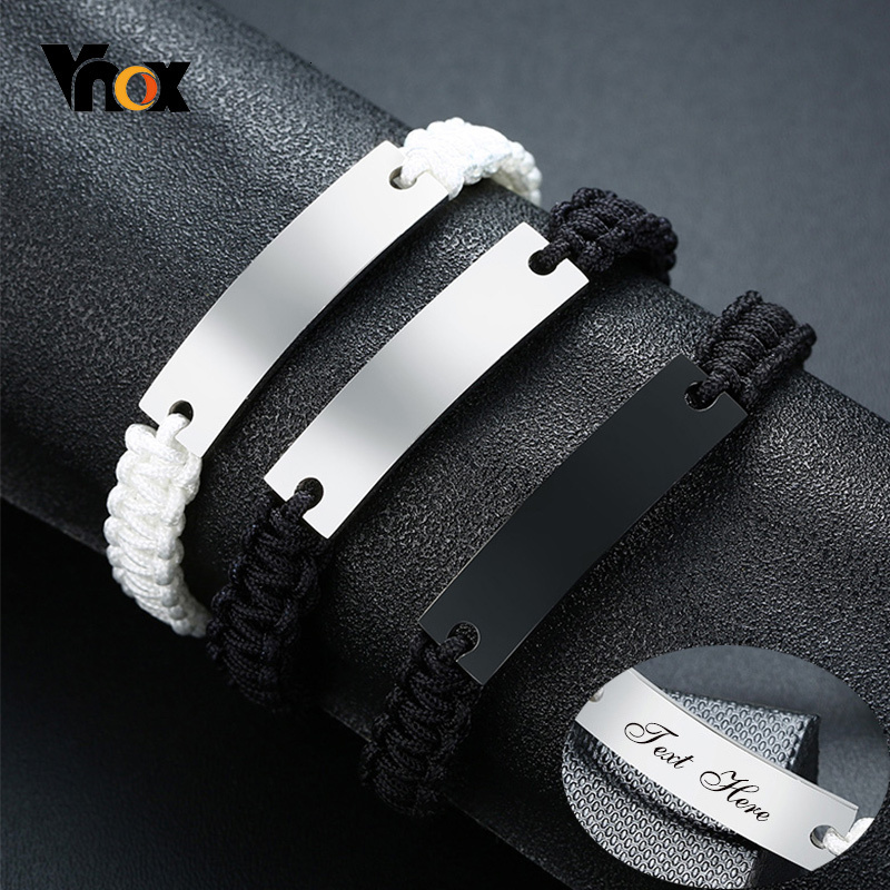 Men'S Fashion Quotes - Pulseiras masculinas vnox, braceletes com nome