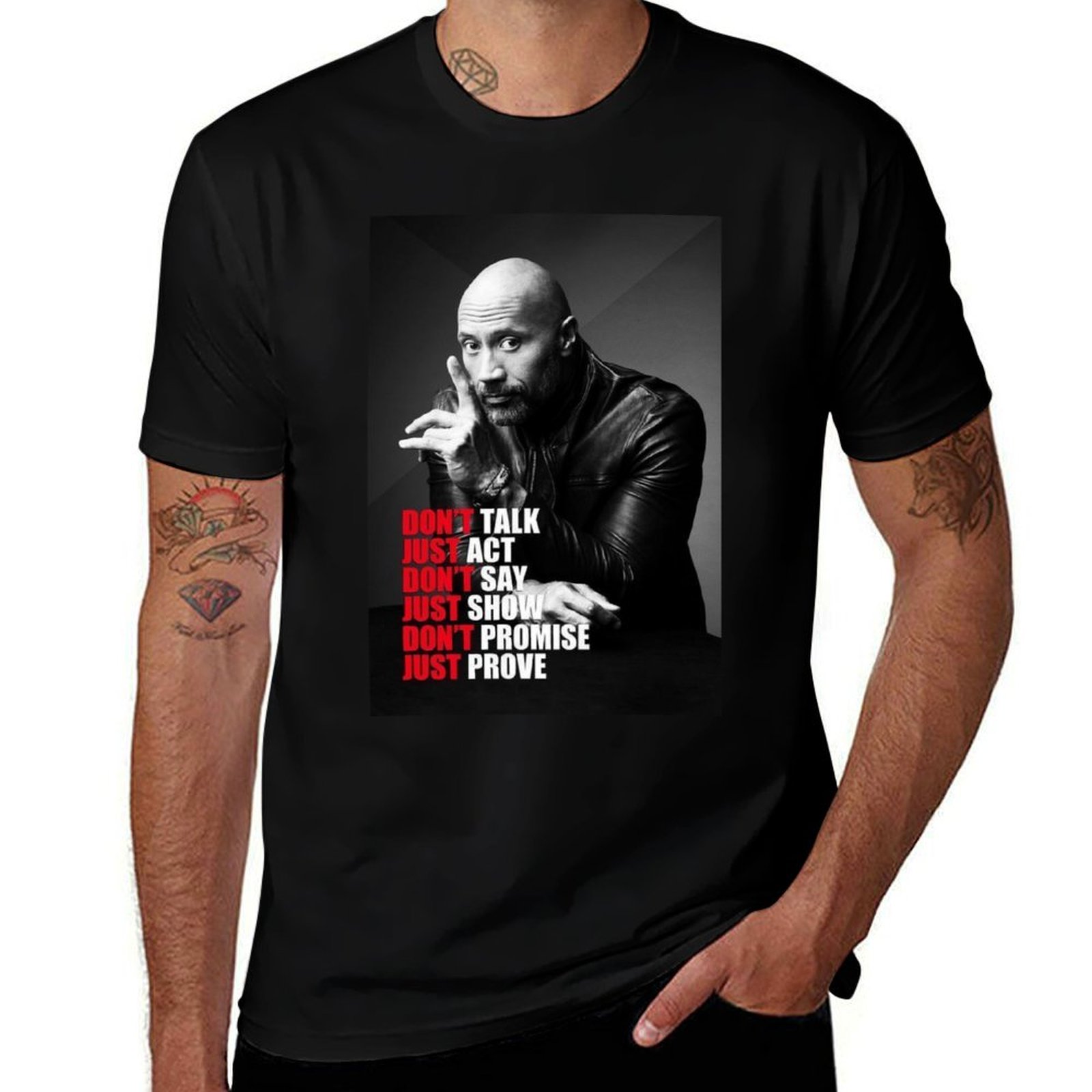 Men'S Fashion Quotes - Camiseta com citações de Dwayne Johnson,