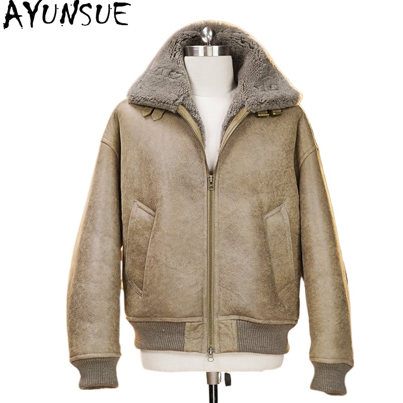 Men'S Fashion Leather Jacket - Ayunsue high-end casaco de pele natural