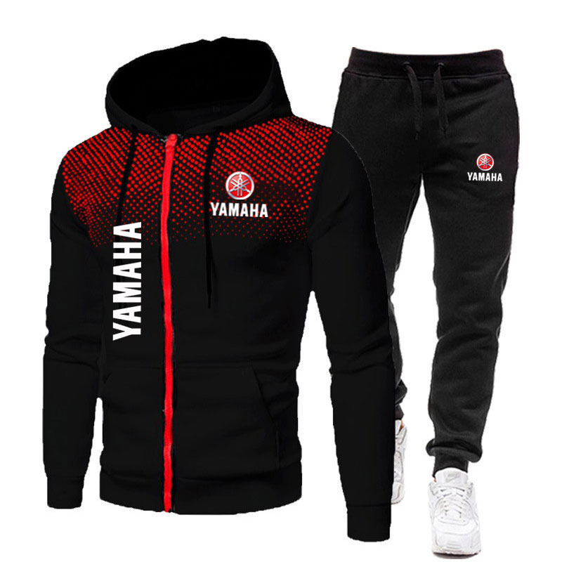 Men'S Fashion Zipper Hoodie - Conjuntos Masculinos Yamaha com Estampa de