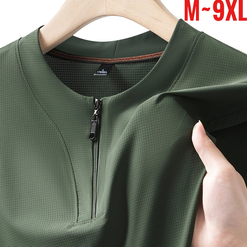 Men Fashion Upper - Camiseta Henley Masculina Tamanho Grande 9XL