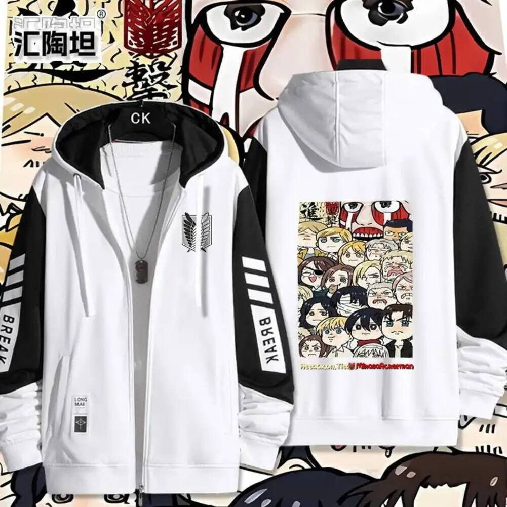 Men'S Fashion Zipper Hoodie - Jaqueta com Capuz e Zíper Estampada