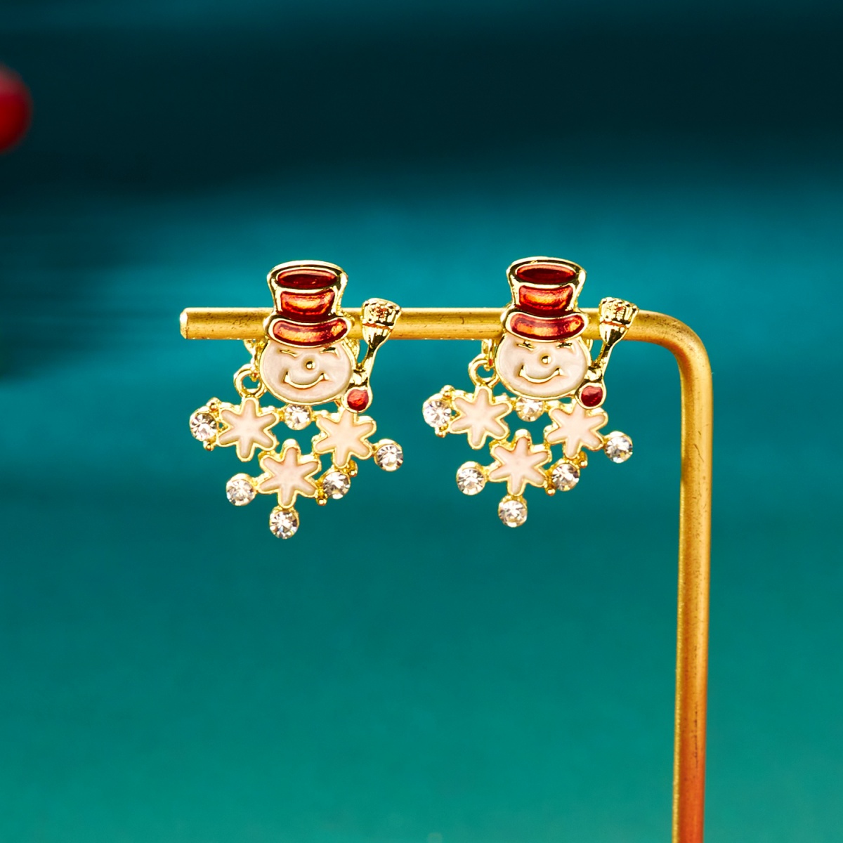 Men'S Fashion Xmas Party - Natal feriado brincos strass floco de