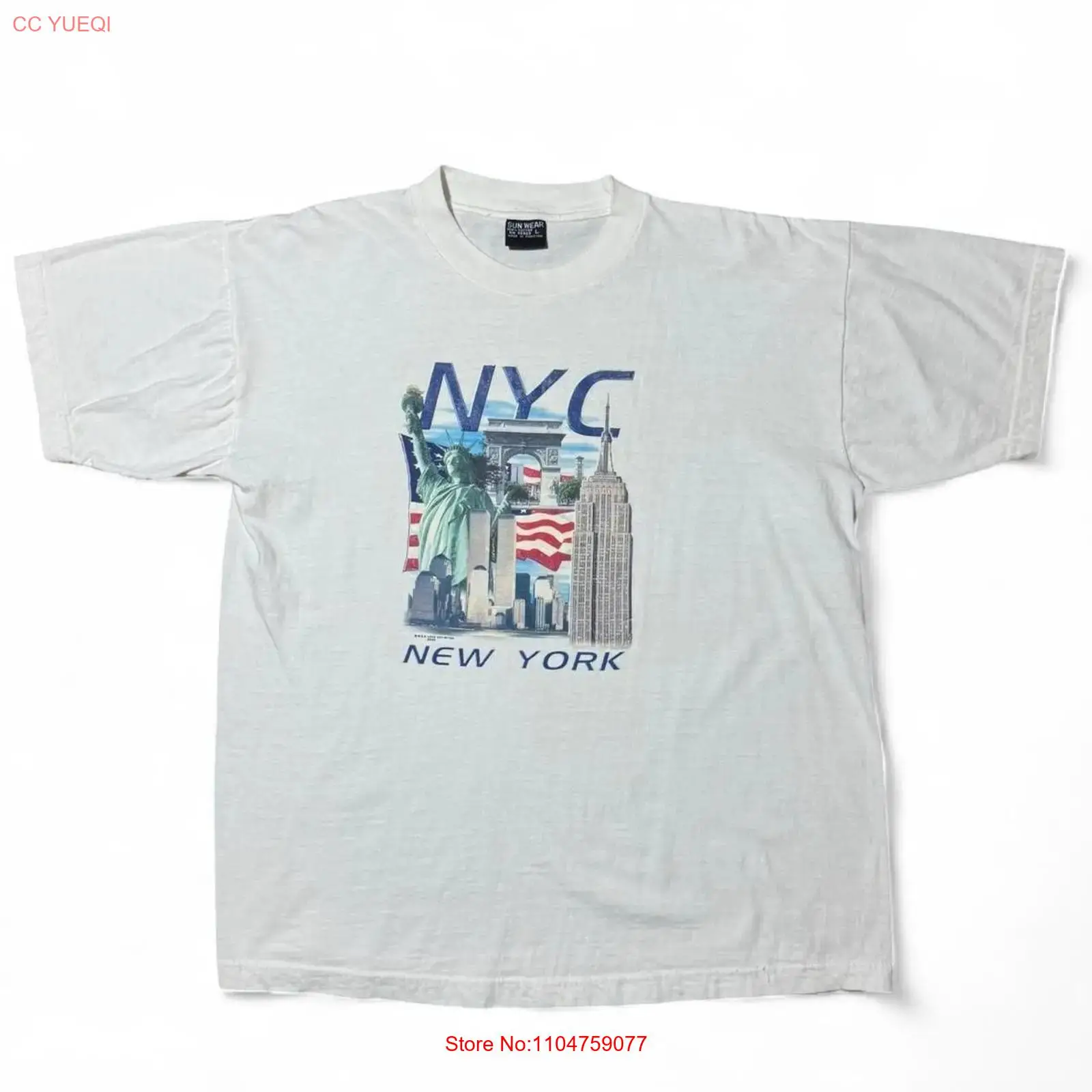York Men'S Fashion - Camiseta Vintage Y2K Souvenir Nova York
