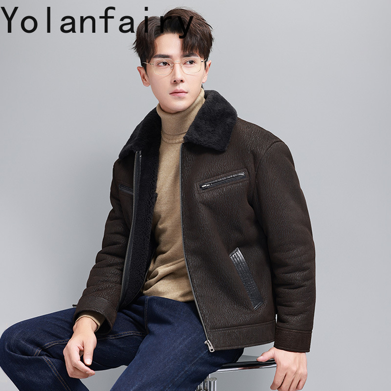 Yolanfairy moda vintage casaco - Men'S Fashion Leather Jacket avaliação e preço