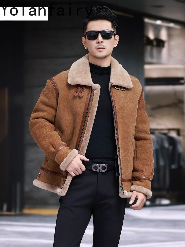 Yolanfairy jaquetas de couro d - Men'S Fashion Leather Jacket avaliação e preço