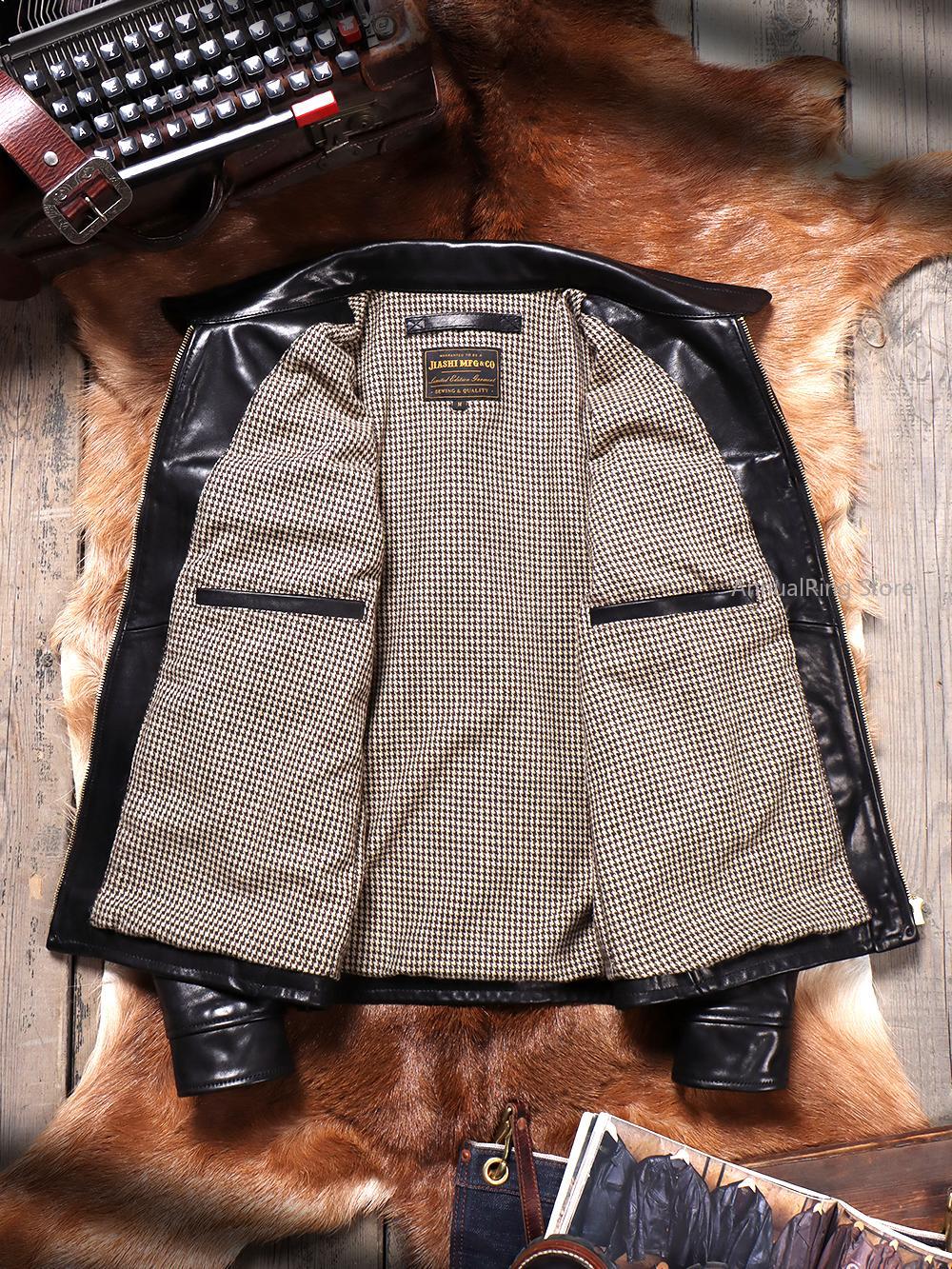 Grão completo batik vegetal cu - Men'S Fashion Leather Jacket avaliação e preço
