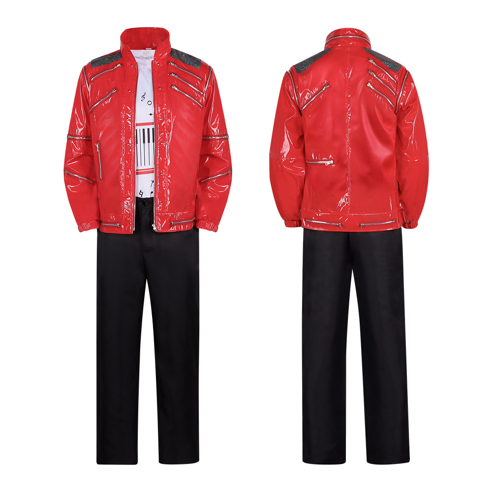 Jaqueta de Couro Vermelha Masc - Men'S Fashion Leather Jacket avaliação e preço