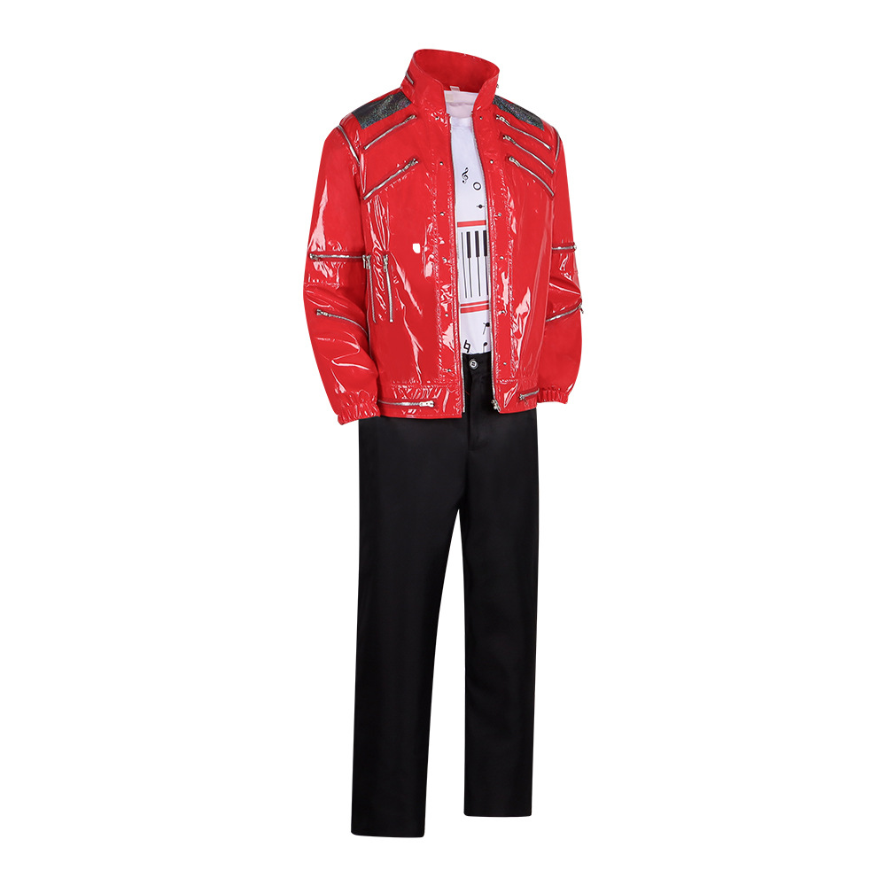 Jaqueta de Couro Vermelha Masc - Men'S Fashion Leather Jacket avaliação e preço