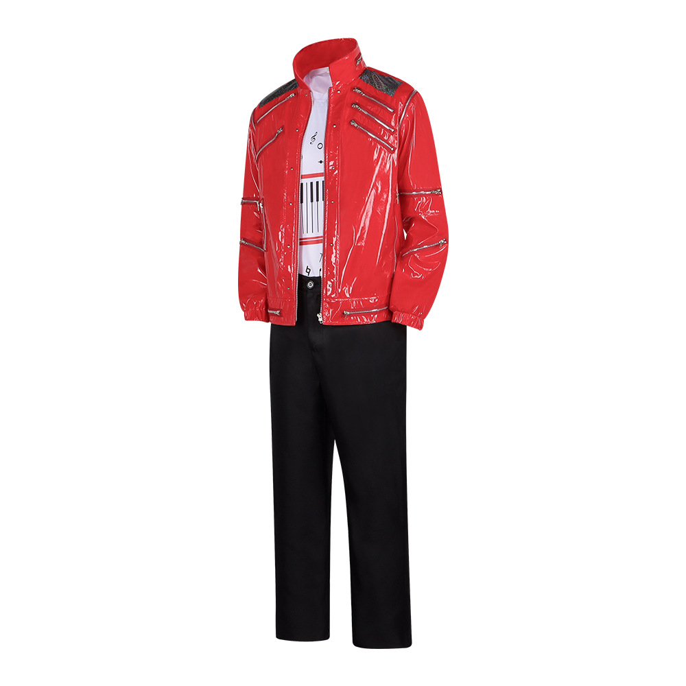 Jaqueta de Couro Vermelha Masc - Men'S Fashion Leather Jacket avaliação e preço