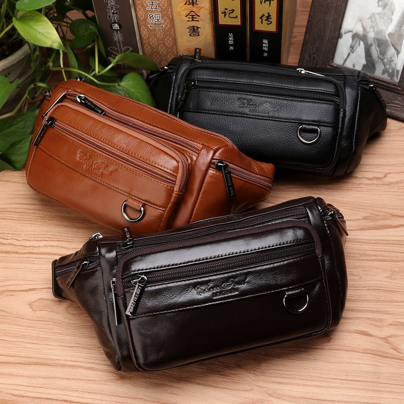 Homens cintura fanny sacos est - Leather Belt Braided avaliação e preço