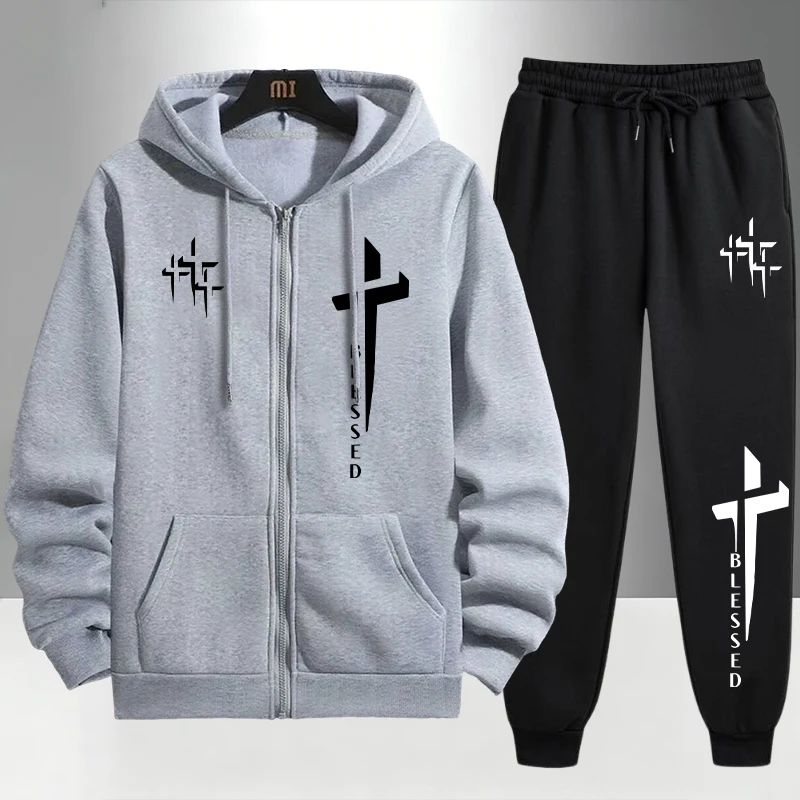 Conjunto de Agasalho Masculino - Men'S Fashion Zipper Hoodie avaliação e preço