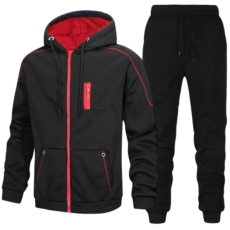 Conjunto de Moletom Masculino  - Men'S Fashion Zipper Hoodie avaliação e preço