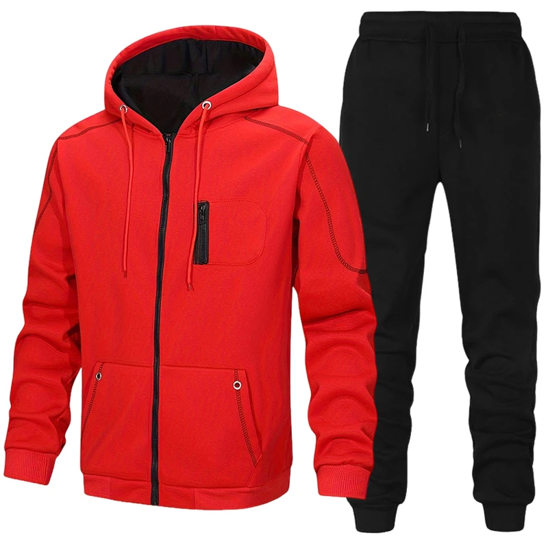 Conjunto de Moletom Masculino  - Men'S Fashion Zipper Hoodie avaliação e preço
