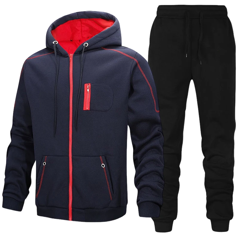 Conjunto de Moletom Masculino  - Men'S Fashion Zipper Hoodie avaliação e preço