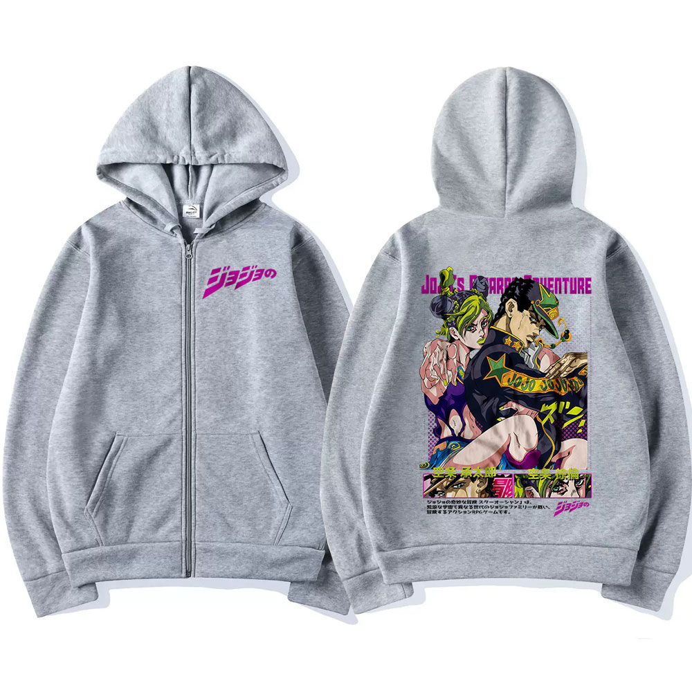 Anime jojo aventura bizarra zí - Men'S Fashion Zipper Hoodie avaliação e preço