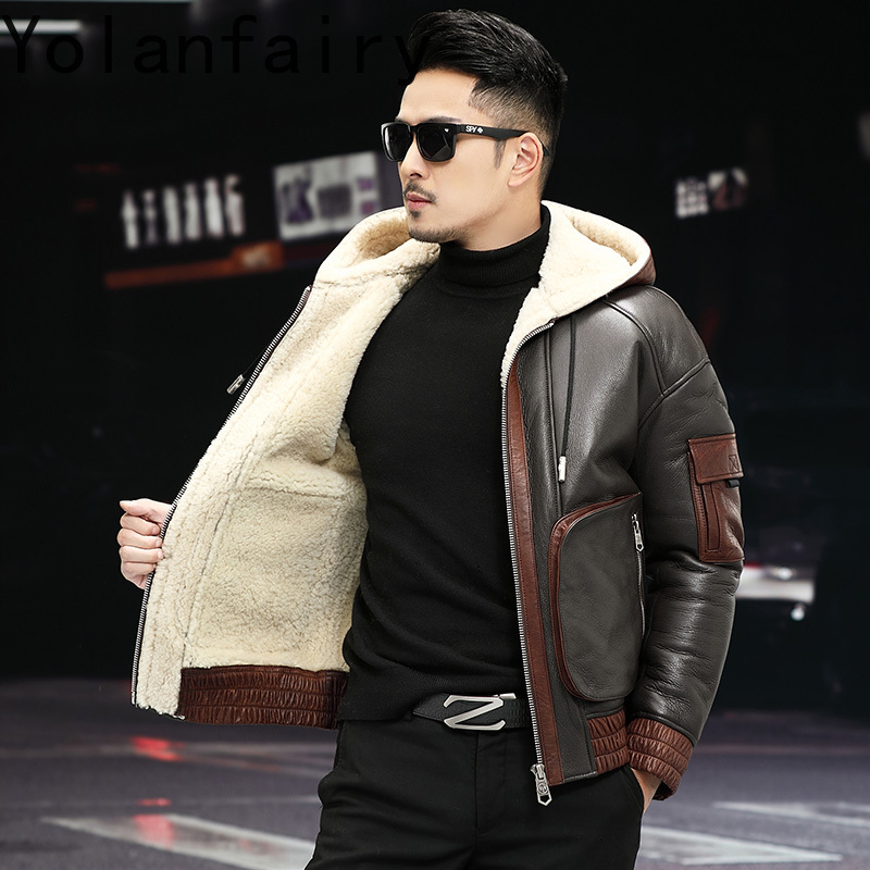 Yolanfairy casaco de pele de l - Men'S Fashion Leather Jacket avaliação e preço