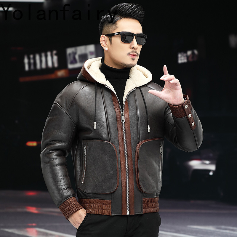 Yolanfairy casaco de pele de l - Men'S Fashion Leather Jacket avaliação e preço