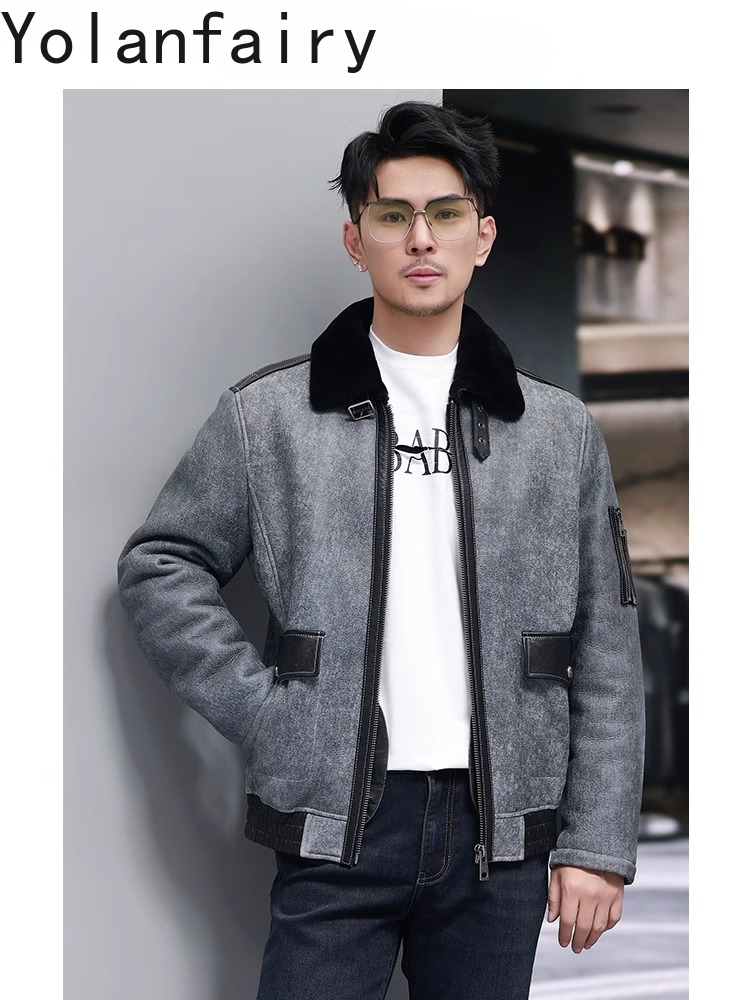 Yolanfairy curto casaco de pel - Men'S Fashion Leather Jacket avaliação e preço