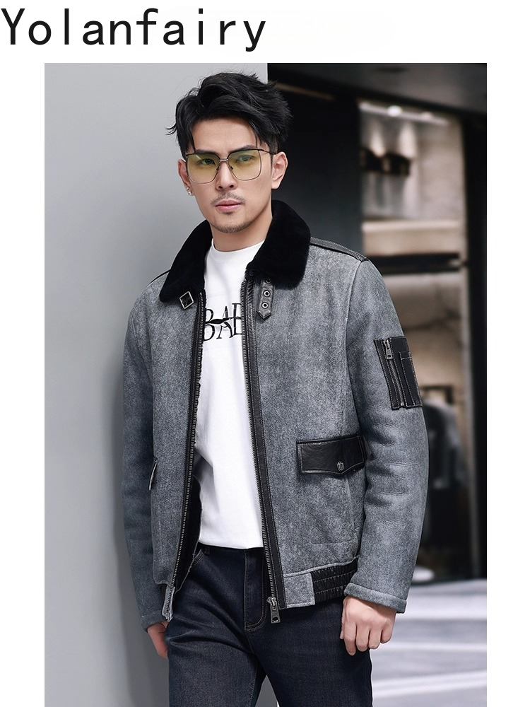 Yolanfairy curto casaco de pel - Men'S Fashion Leather Jacket avaliação e preço
