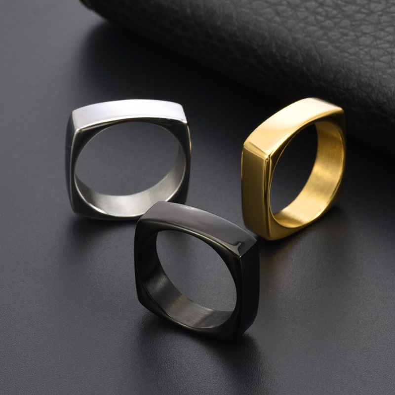 Anel de aço de titânio quadrad - Men'S Fashion Easter avaliação e preço