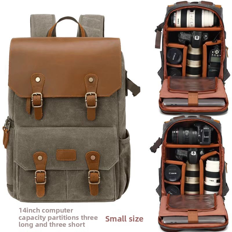 Mochila de lona retrô para via - Men Fashion Photography avaliação e preço