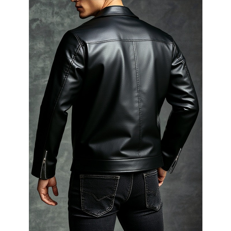 Nova Jaqueta Masculina de Cour - Men'S Fashion Leather Jacket avaliação e preço