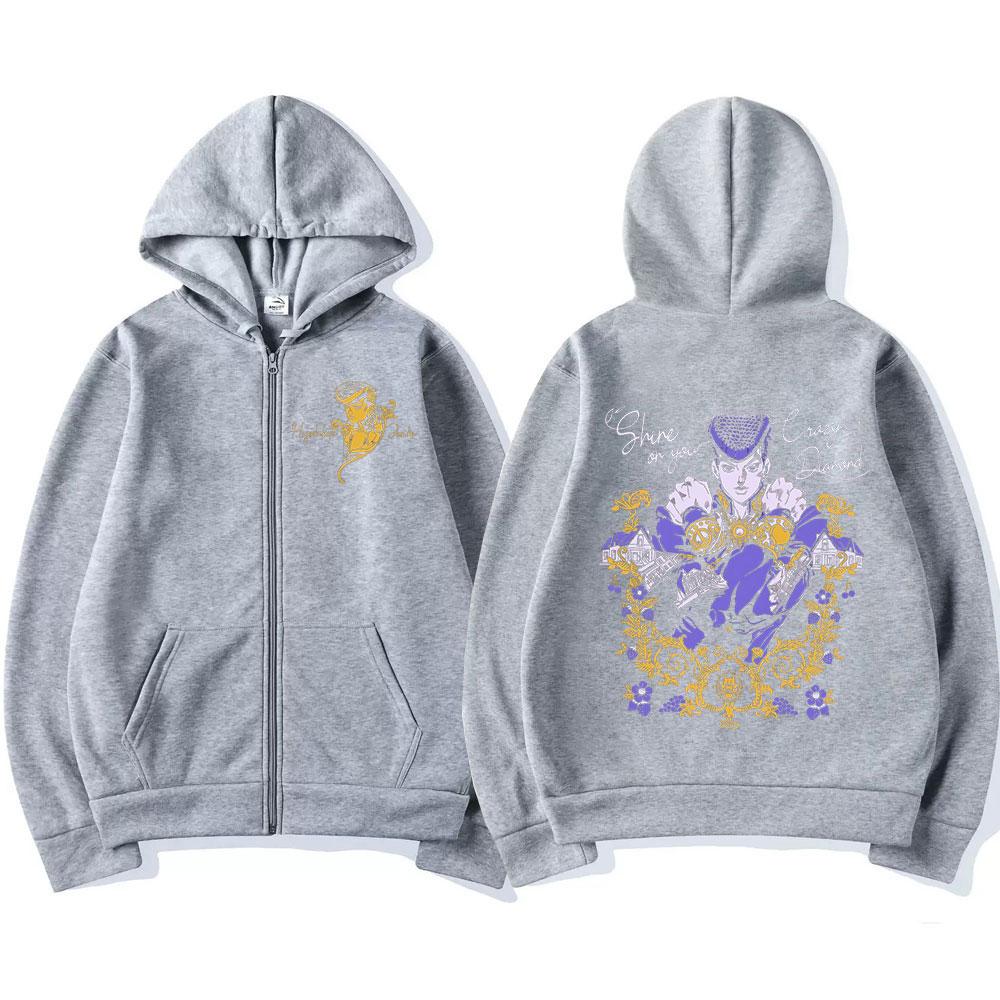 Anime jojo bizarre aventura zí - Men'S Fashion Zipper Hoodie avaliação e preço
