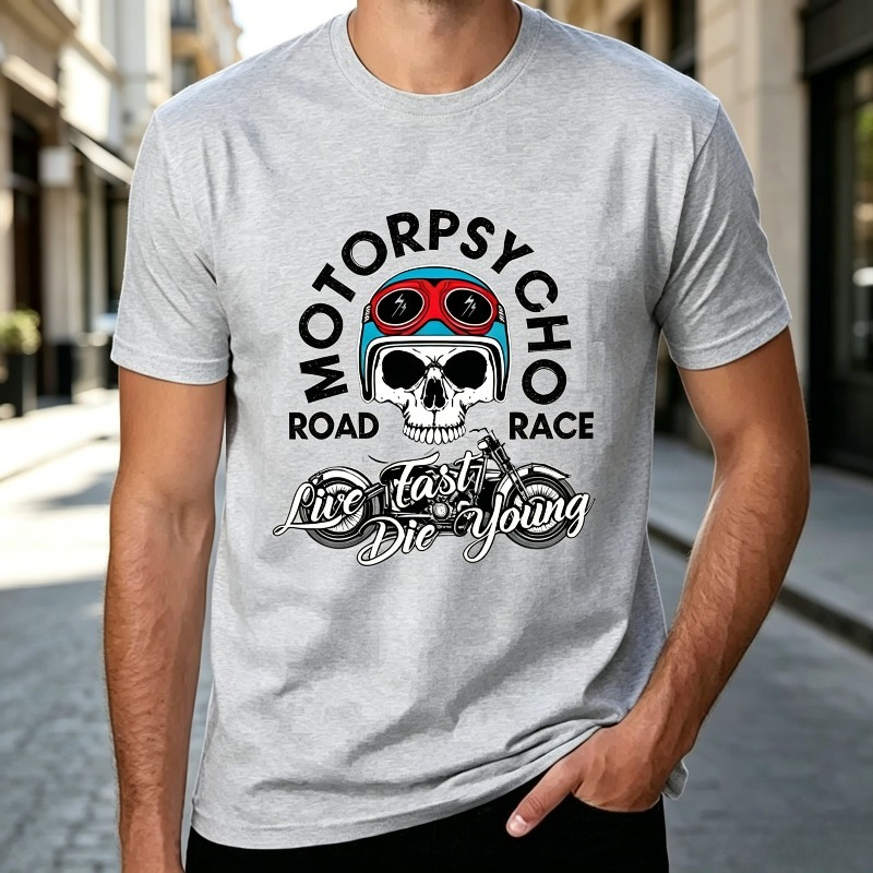 Camiseta Motopsyco Biker Skull - Men'S Fashion Quotes avaliação e preço