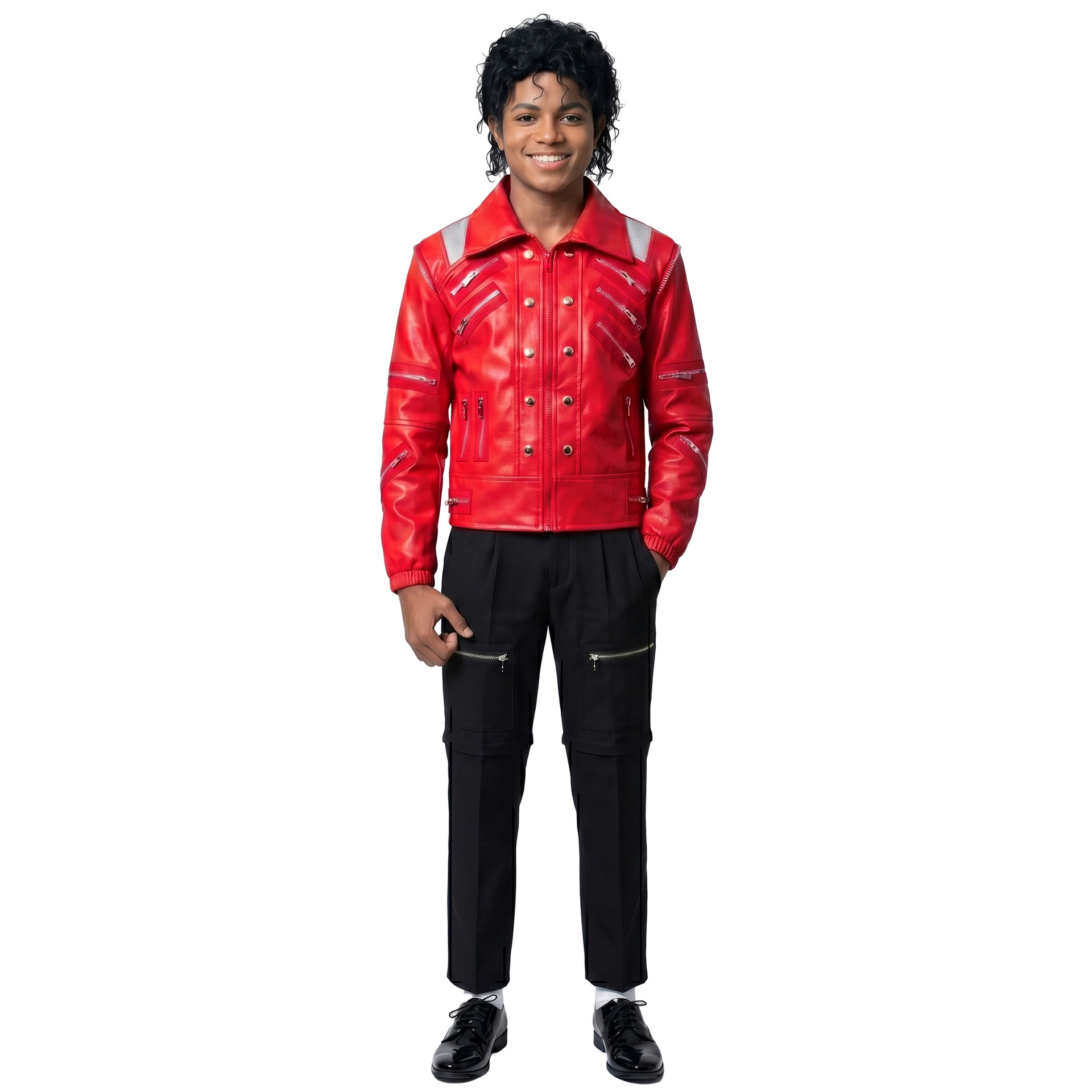 Fantasia de Estrela Pop Retrô  - Men'S Fashion Leather Jacket avaliação e preço