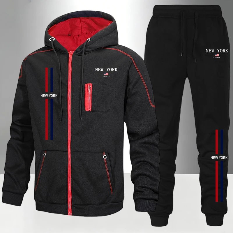 Conjunto Masculino/Agasalho/Ca - Men'S Fashion Zipper Hoodie avaliação e preço