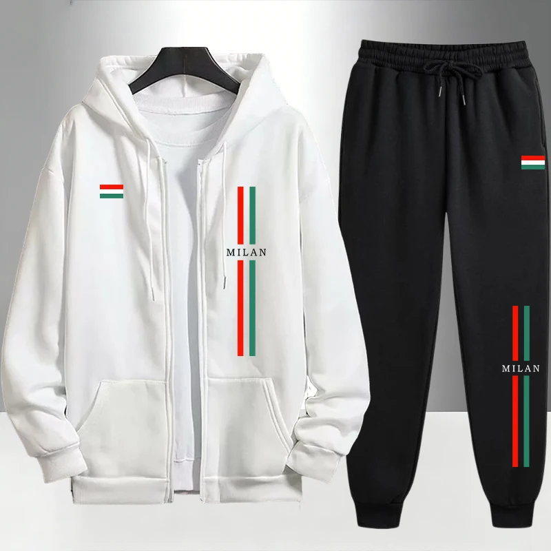 Conjunto Masculino Estampado I - Men'S Fashion Zipper Hoodie avaliação e preço