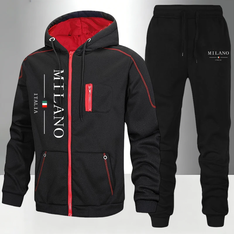 Conjunto Masculino de Moda Ita - Men'S Fashion Zipper Hoodie avaliação e preço