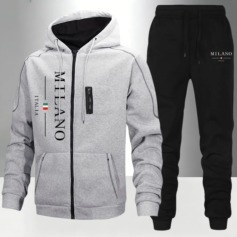 Conjunto Masculino de Moda Ita - Men'S Fashion Zipper Hoodie avaliação e preço
