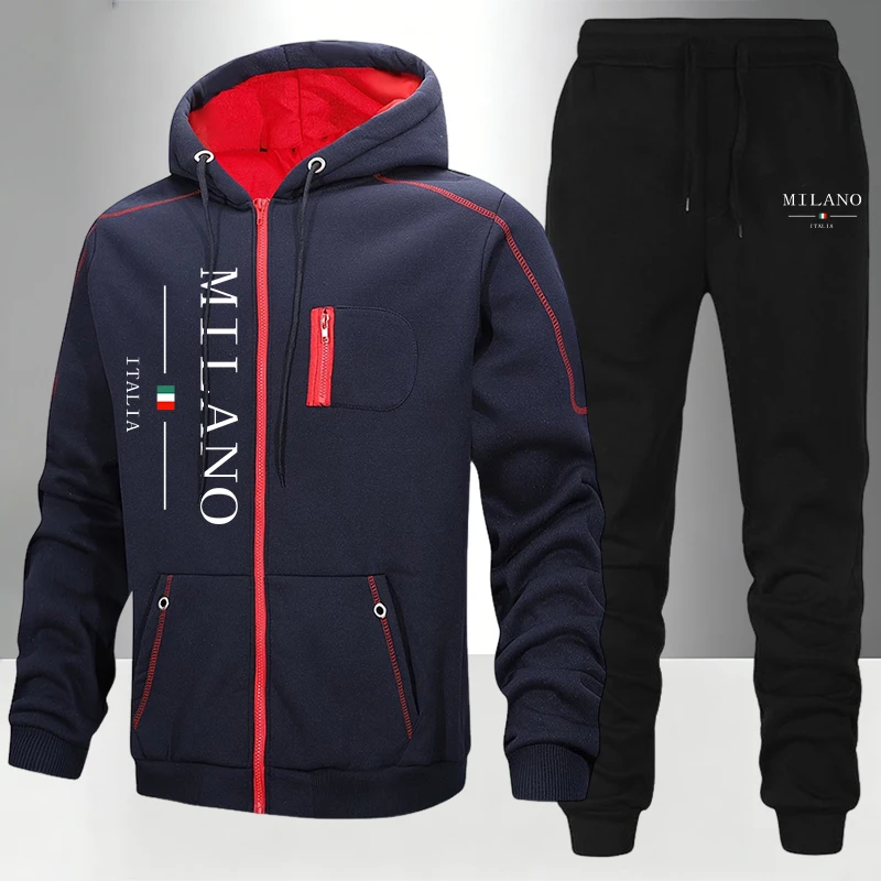 Conjunto Masculino de Moda Ita - Men'S Fashion Zipper Hoodie avaliação e preço